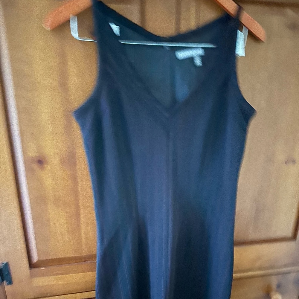 Black Fitted Pin-stripe Sheath Dress - SZ2